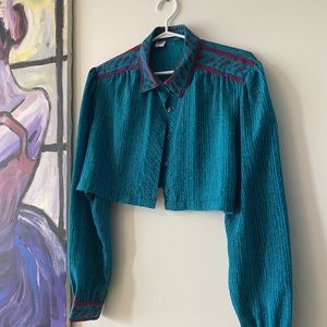 Vintage cropped button down shirt